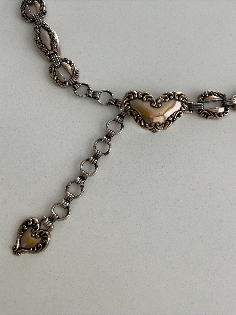 Brighton Antique Silver Heart Dangle Chain Belt 1996 - Picture 15 of 16